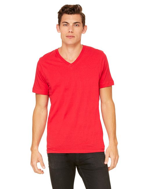 Bella + Canvas Unisex Jersey Short-Sleeve V-Neck T-Shirt #3005 Red