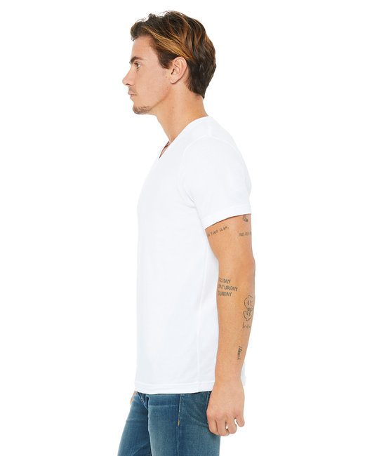Bella + Canvas Unisex Jersey Short-Sleeve V-Neck T-Shirt #3005 White Side