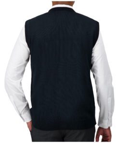 Cobmex V-Neck Button Front Vest #3032 Navy Back