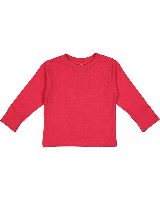 Rabbit Skins Toddler Long-Sleeve T-Shirt #3311 Red Front