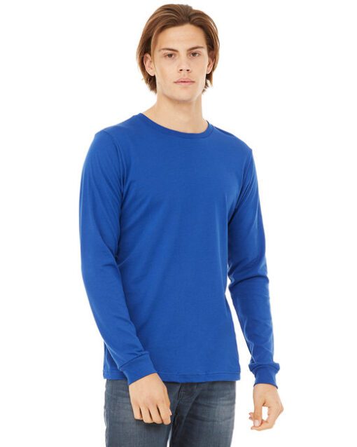 Bella + Canvas Unisex Jersey Long-Sleeve T-Shirt #3501 Royal Blue Front