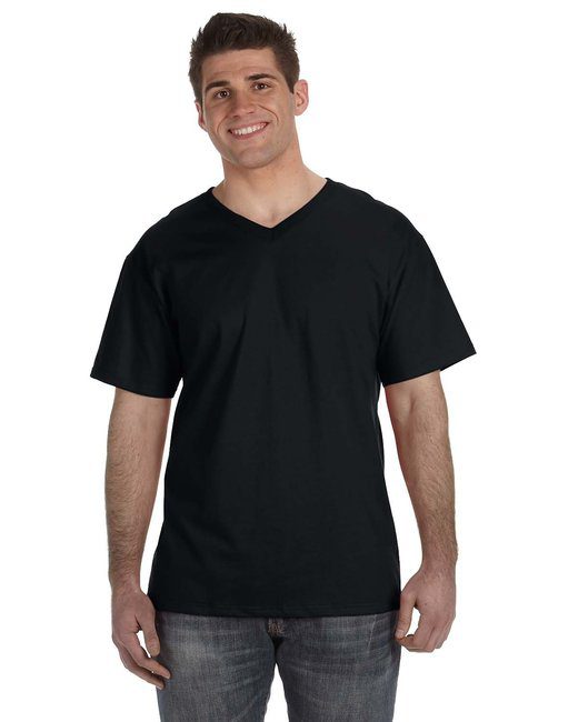 Fruit of the Loom Adult HD Cotton™ V-Neck T-Shirt #39VR Black