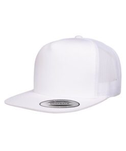 Yupoong Adult 5-Panel Classic Trucker Cap #6006 White Front