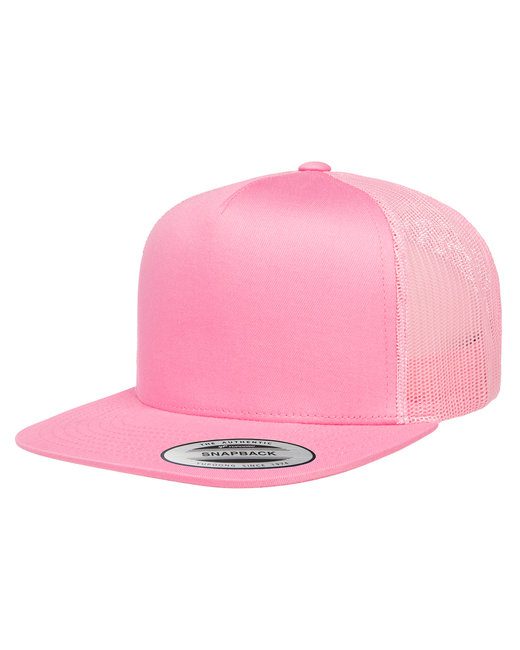 Yupoong Adult 5-Panel Classic Trucker Cap #6006 Pink