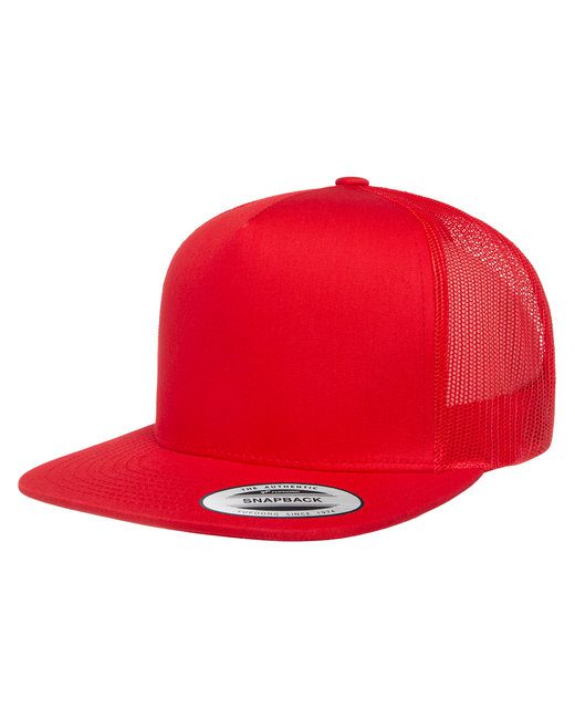 Yupoong Adult 5-Panel Classic Trucker Cap #6006 Red