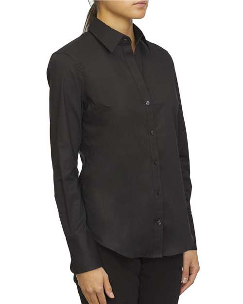 Calvin Klein Women's Cotton Stretch Shirt #18CC103 Black Side