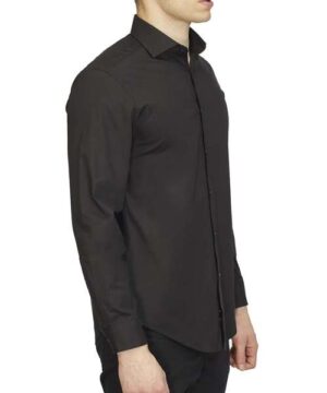 Calvin Klein Cotton Stretch Slim Fit Shirt #18CC109 Black Side