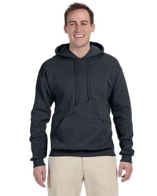 Jerzees Adult 8 oz., NuBlend® Fleece Pullover Hooded Sweatshirt #996 Black Heather