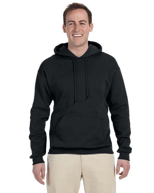 Jerzees Adult 8 oz., NuBlend® Fleece Pullover Hooded Sweatshirt #996 Black