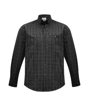 Biz Collection Mens Haroer L/S Shirt #S820ML Black / Silver