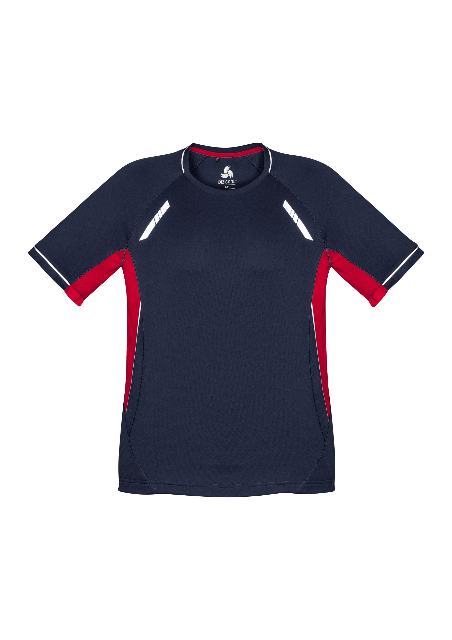 Biz Collection Men's Renegade Tee #T701MS Navy / Red / Silver