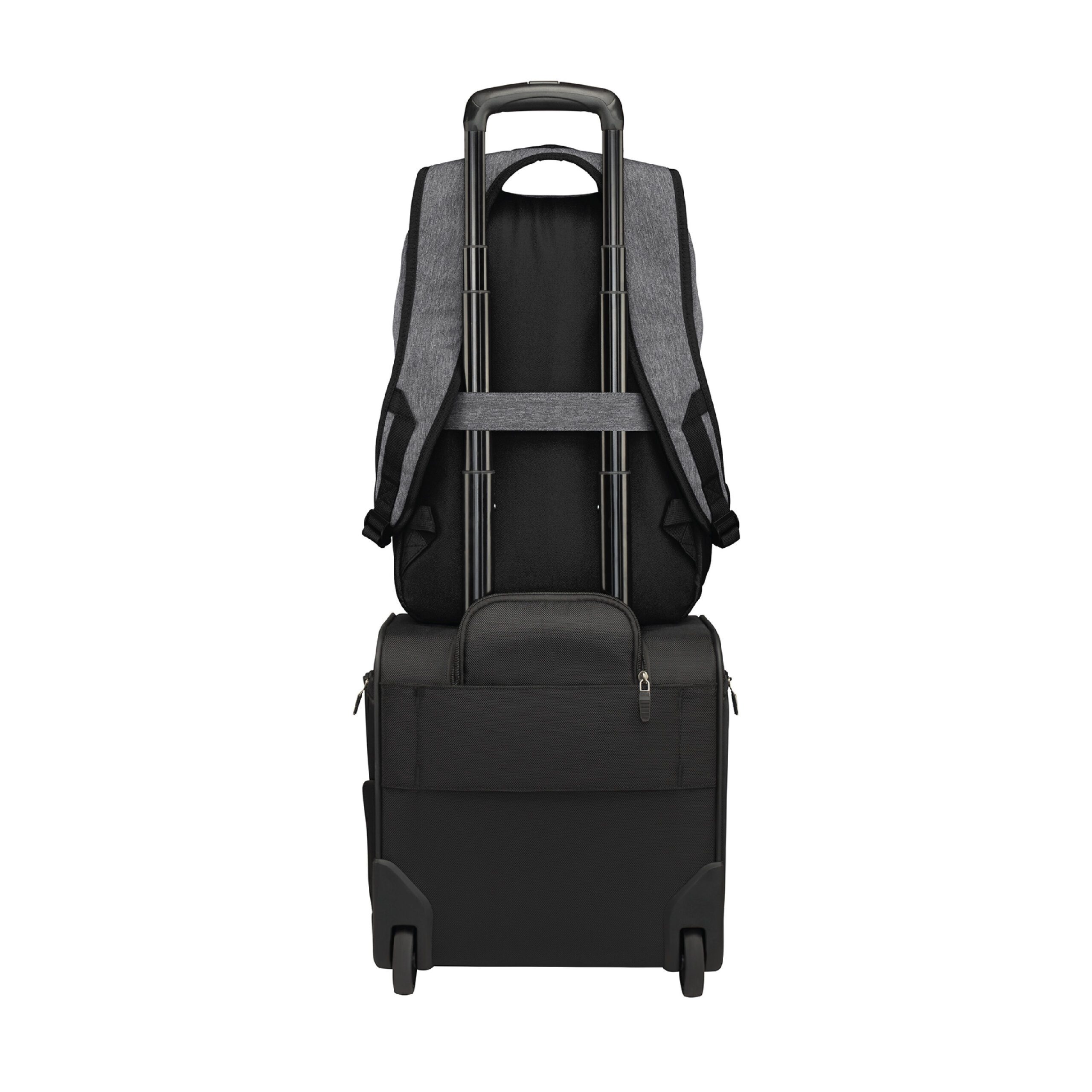 Port Authority® Access Square Backpack #BG218 Heather Grey / Black Luggage