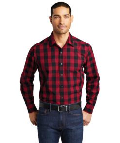 Port Authority® Everyday Plaid Shirt #W670 Red Front
