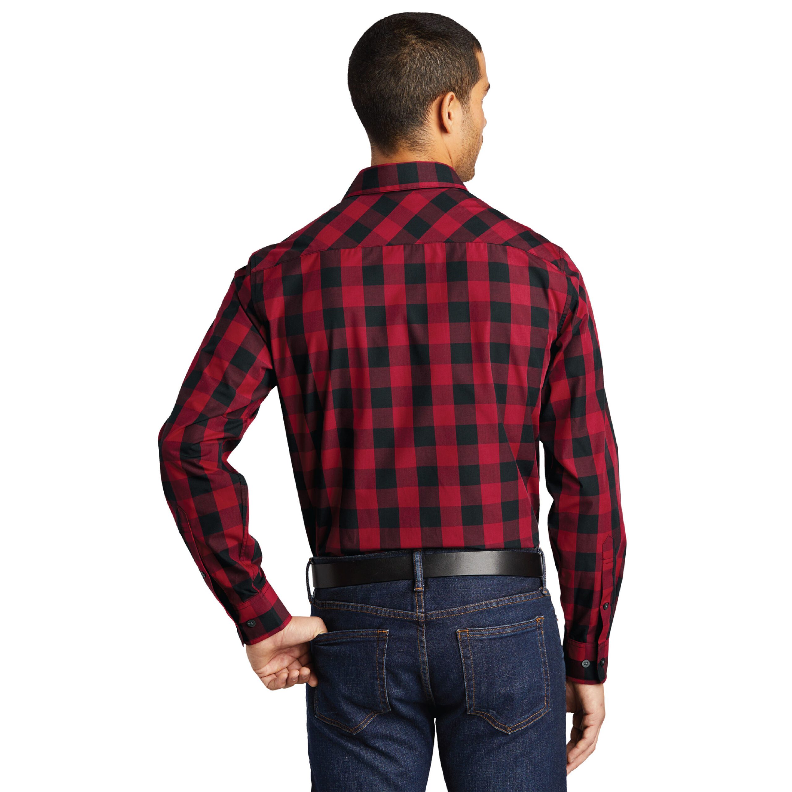 Port Authority® Everyday Plaid Shirt #W670 Red Back