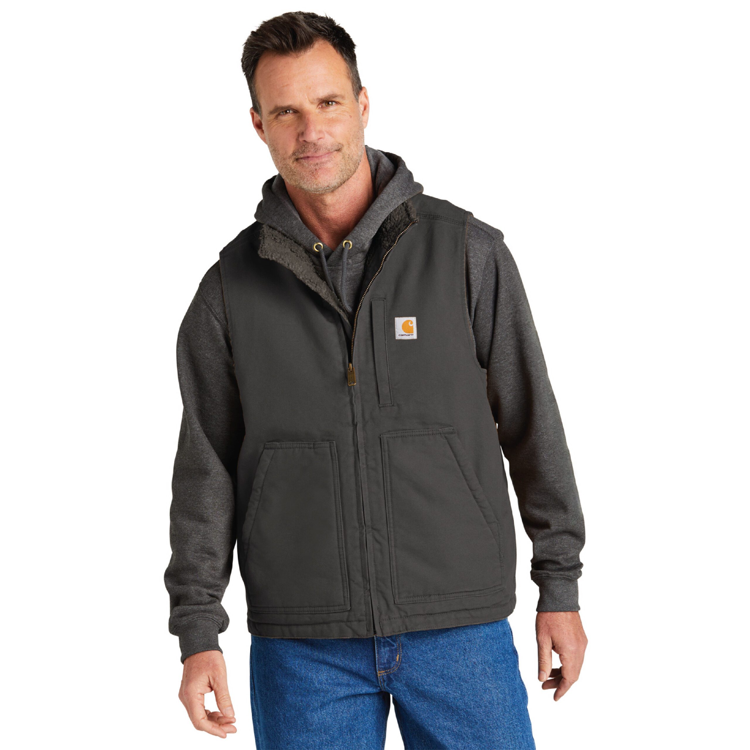 Carhartt® Sherpa-Lined Mock Neck Vest #CT104277 Gravel