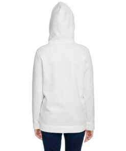 Under Armour Ladies Hustle Pullover Hooded Sweatshirt #1300261 White / Graphite Back