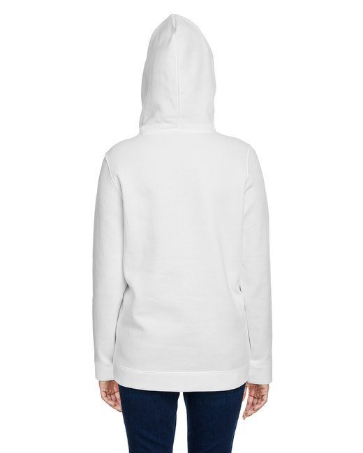 Under Armour Ladies Hustle Pullover Hooded Sweatshirt #1300261 White / Graphite Back
