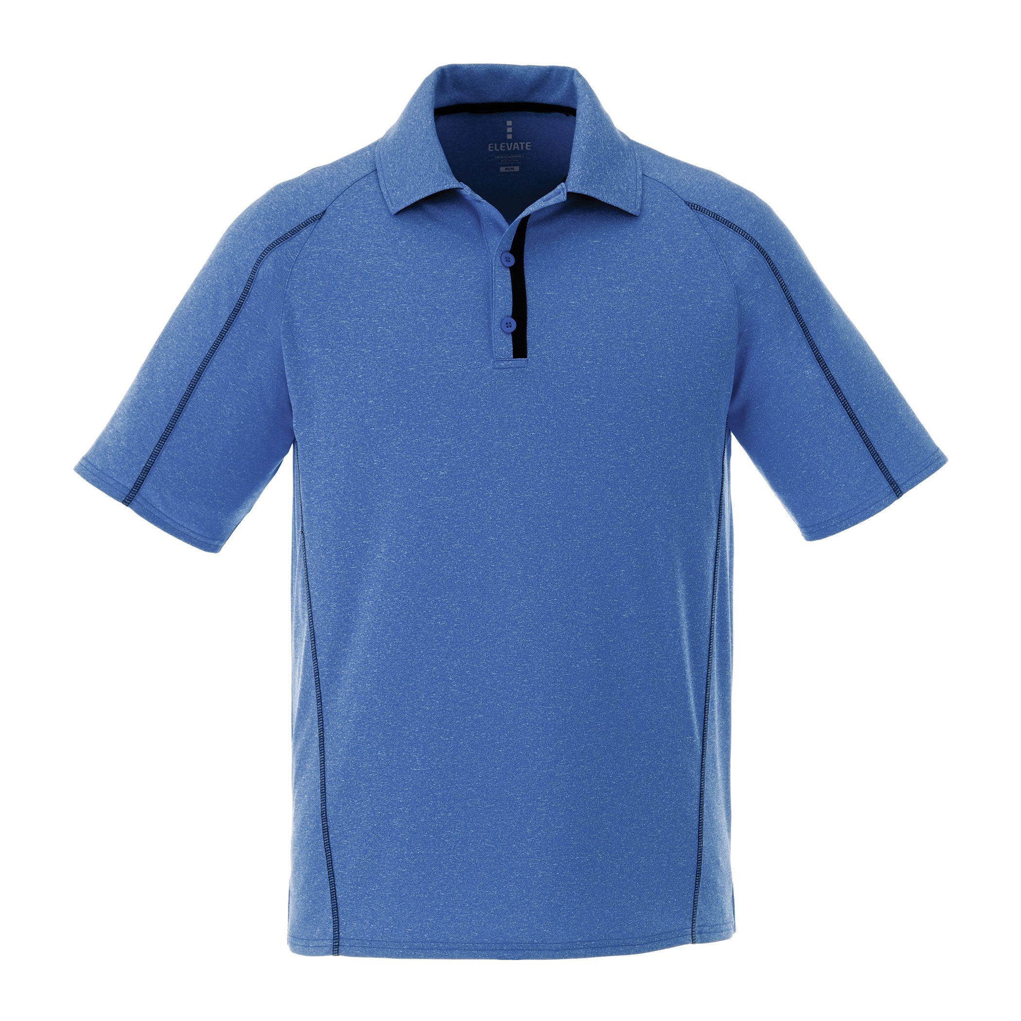 Trimark Men's MACTA Short Sleeve Polo #TM16627 New Royal Heather / Black Smoke