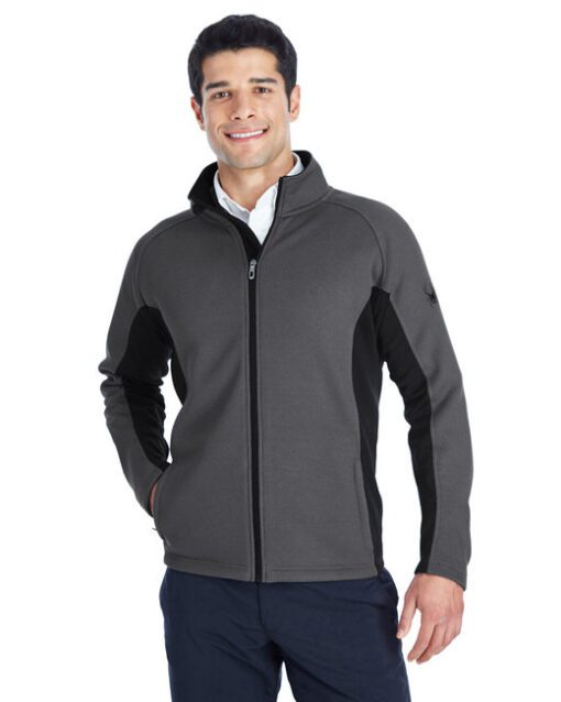 Spyder Men's Constant Full-Zip Sweater Fleece Jacket #187330 Polar / Black / Black Front