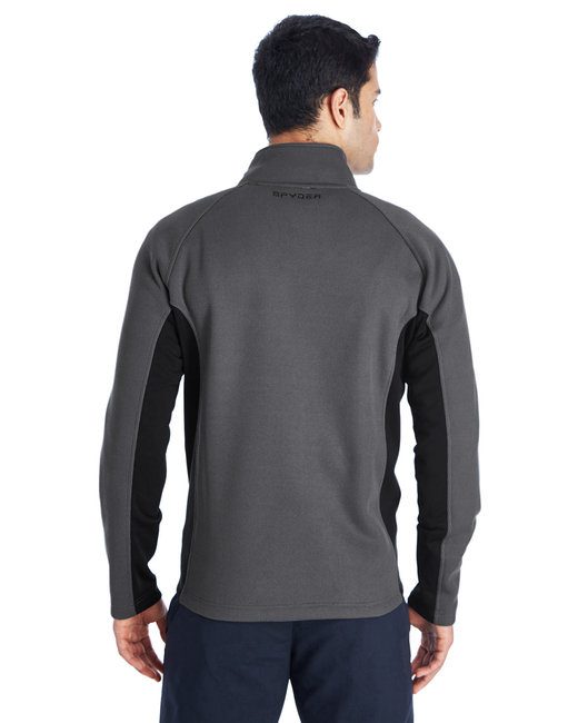 Spyder Men's Constant Full-Zip Sweater Fleece Jacket #187330 Polar / Black / Black Back