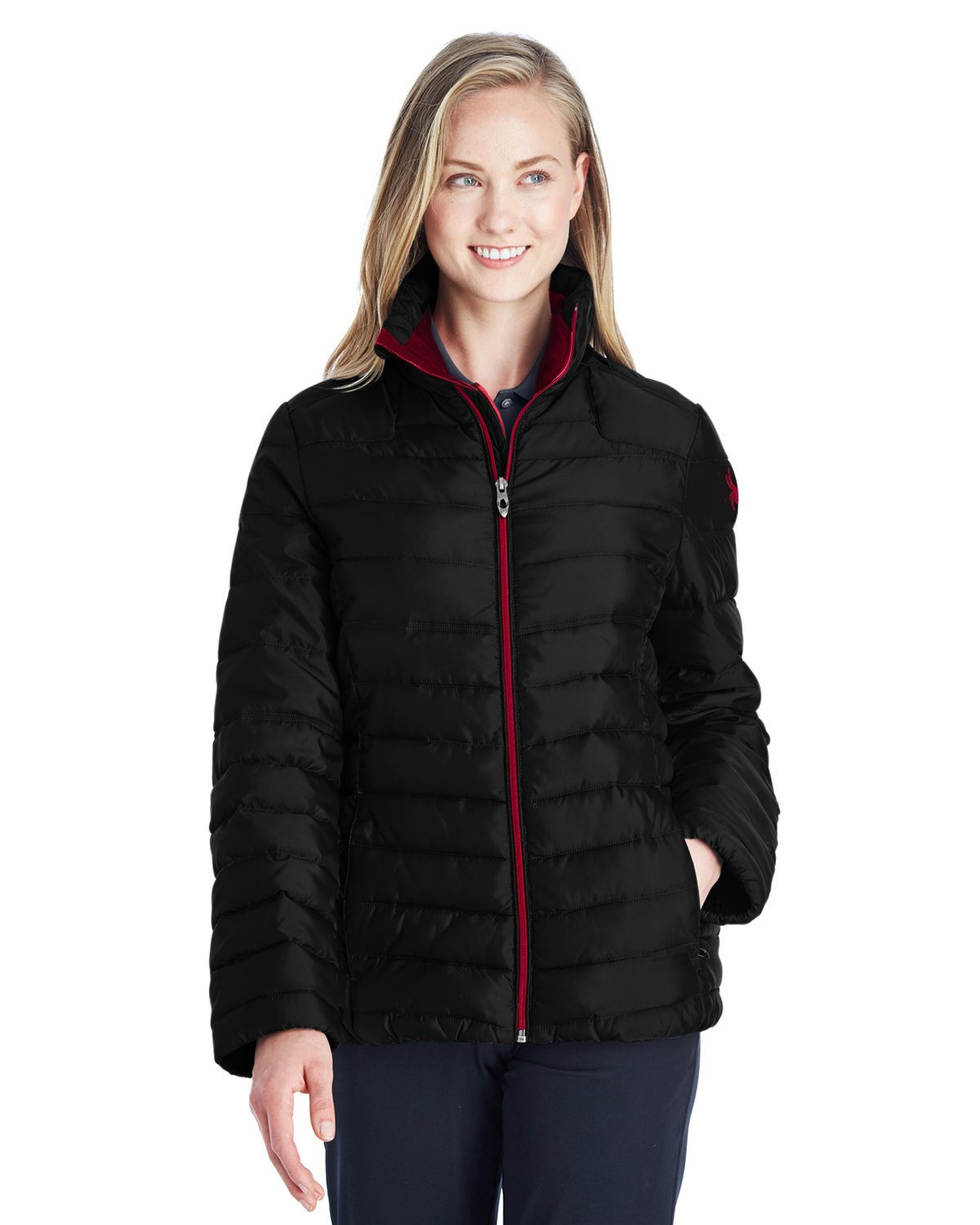 Spyder Ladies' Supreme Insulated Puffer Jacket #187336 Black / Red