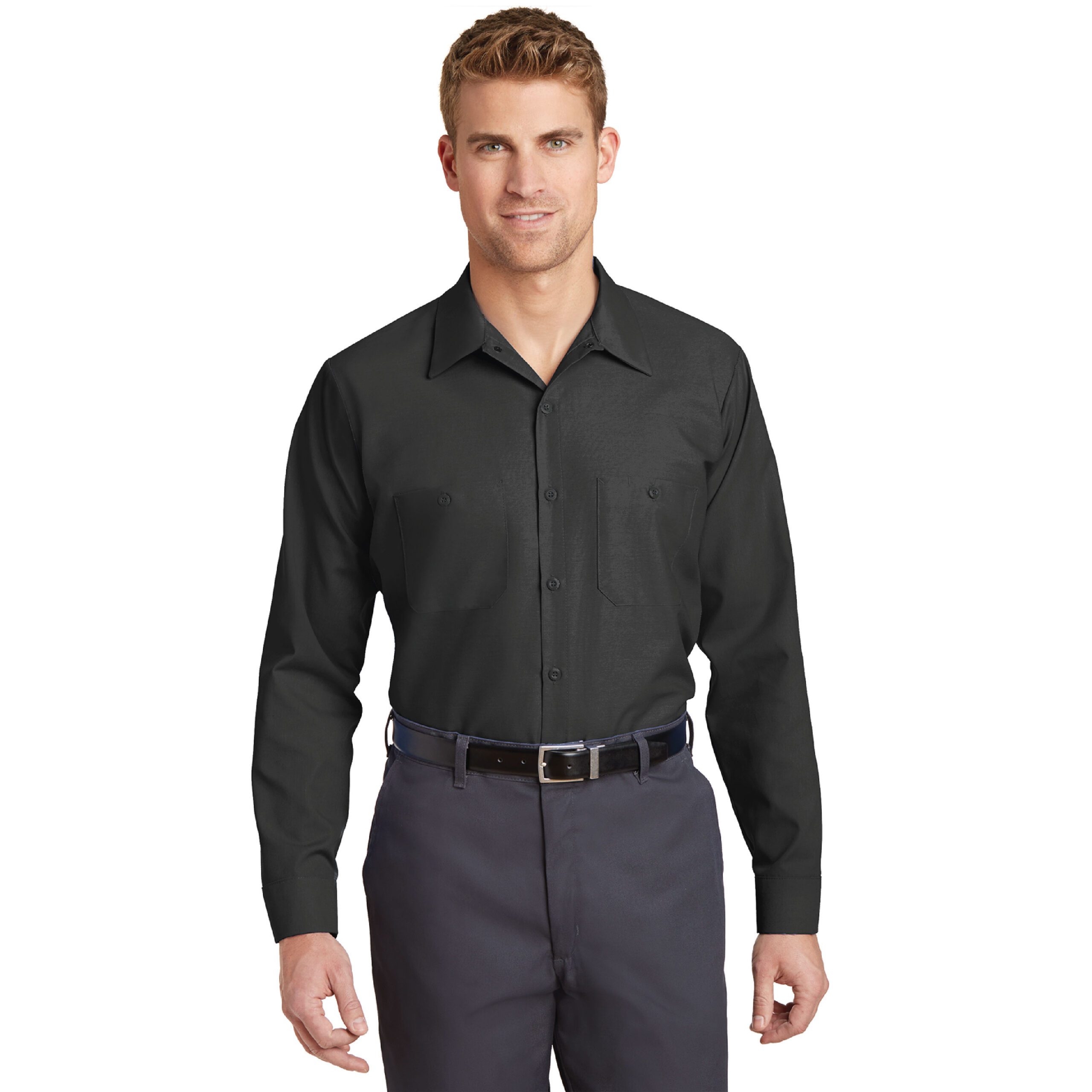 Red Kap® Long Sleeve Industrial Work Shirt #SP14 Charcoal