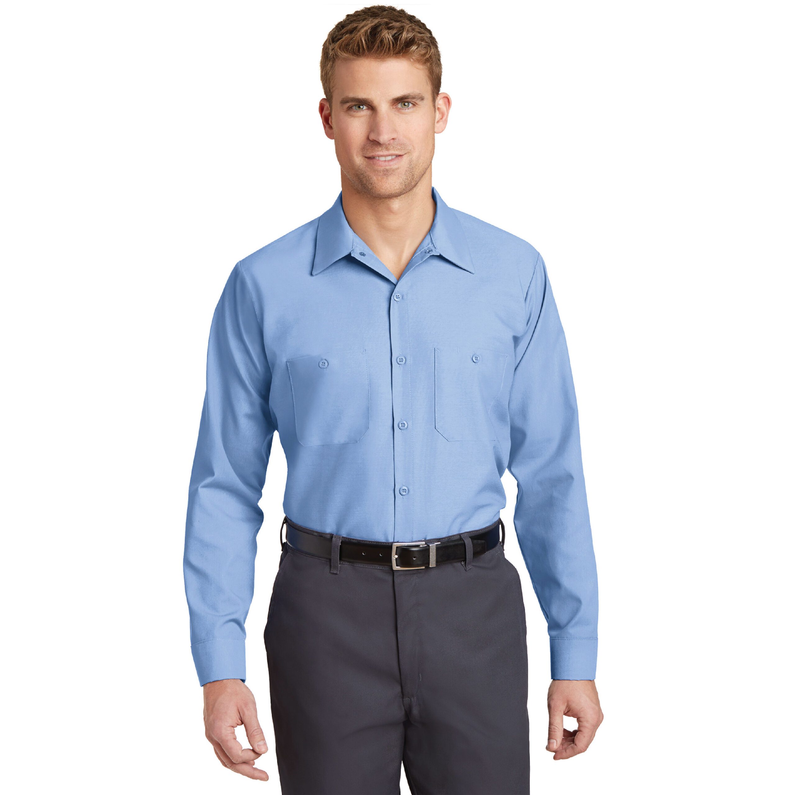 Red Kap® Long Sleeve Industrial Work Shirt #SP14 Light Blue