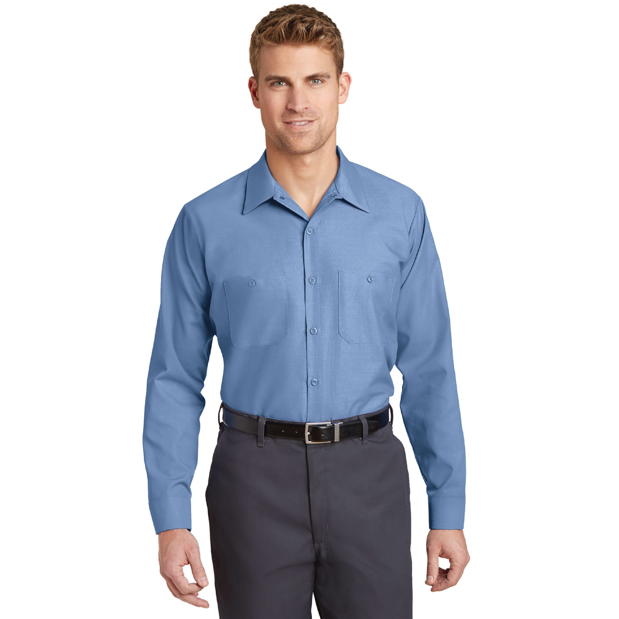 Red Kap® Long Sleeve Industrial Work Shirt #SP14 Petrol Blue