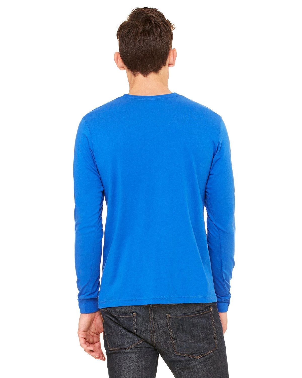 Bella + Canvas Unisex Jersey Long-Sleeve T-Shirt #3501 Royal Blue Back