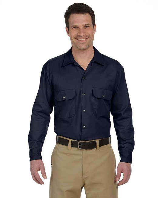 Dickies Men's 5.25 oz./yd² Long-Sleeve Work Shirt #574 Navy