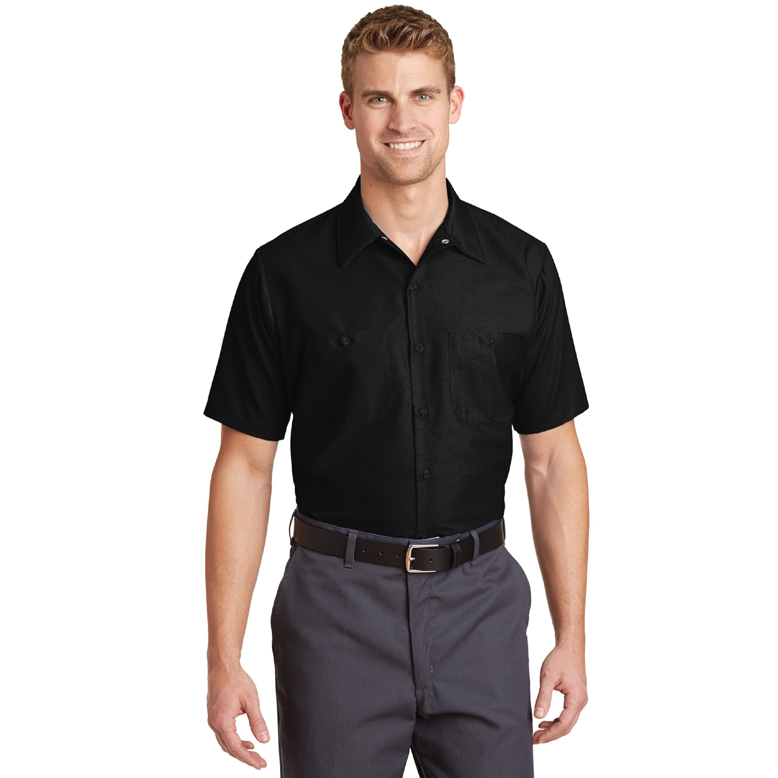 Red Kap® Short Sleeve Industrial Work Shirt #SP24 Black