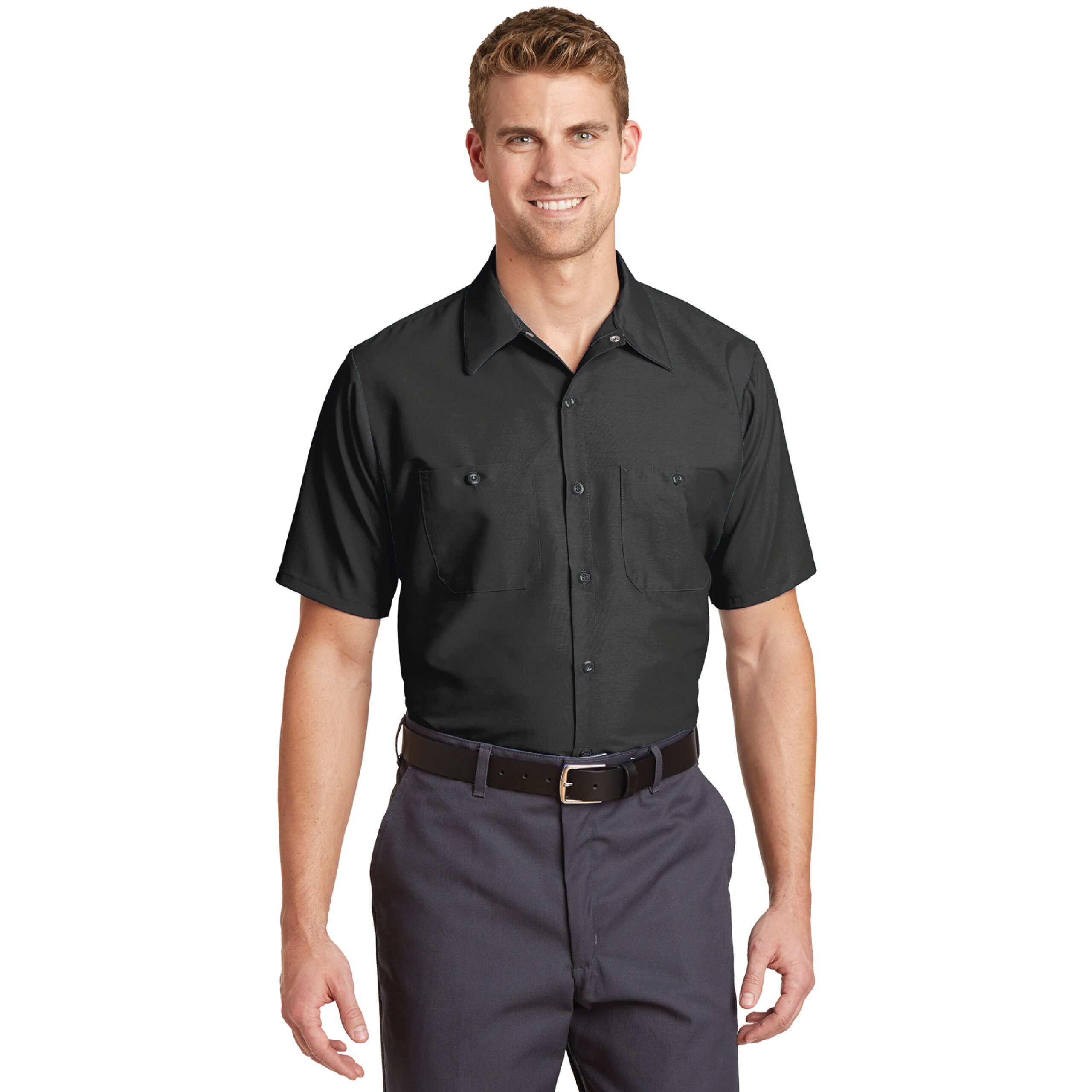 Red Kap® Short Sleeve Industrial Work Shirt #SP24 Charcoal