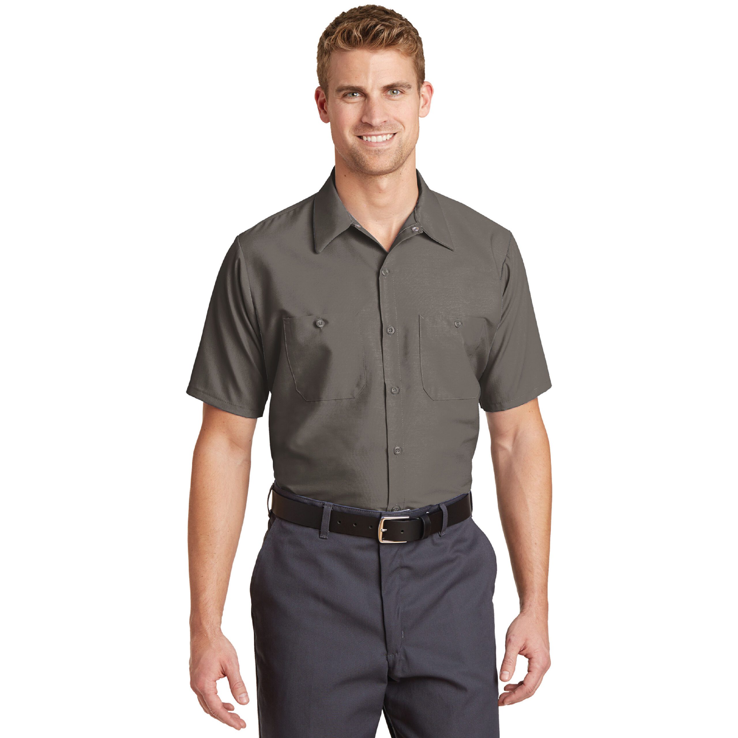 Red Kap® Short Sleeve Industrial Work Shirt #SP24 Grey