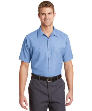 Red Kap® Short Sleeve Industrial Work Shirt #SP24 Light Blue Front