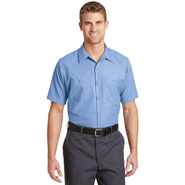 Red Kap® Short Sleeve Industrial Work Shirt #SP24 Light Blue Front