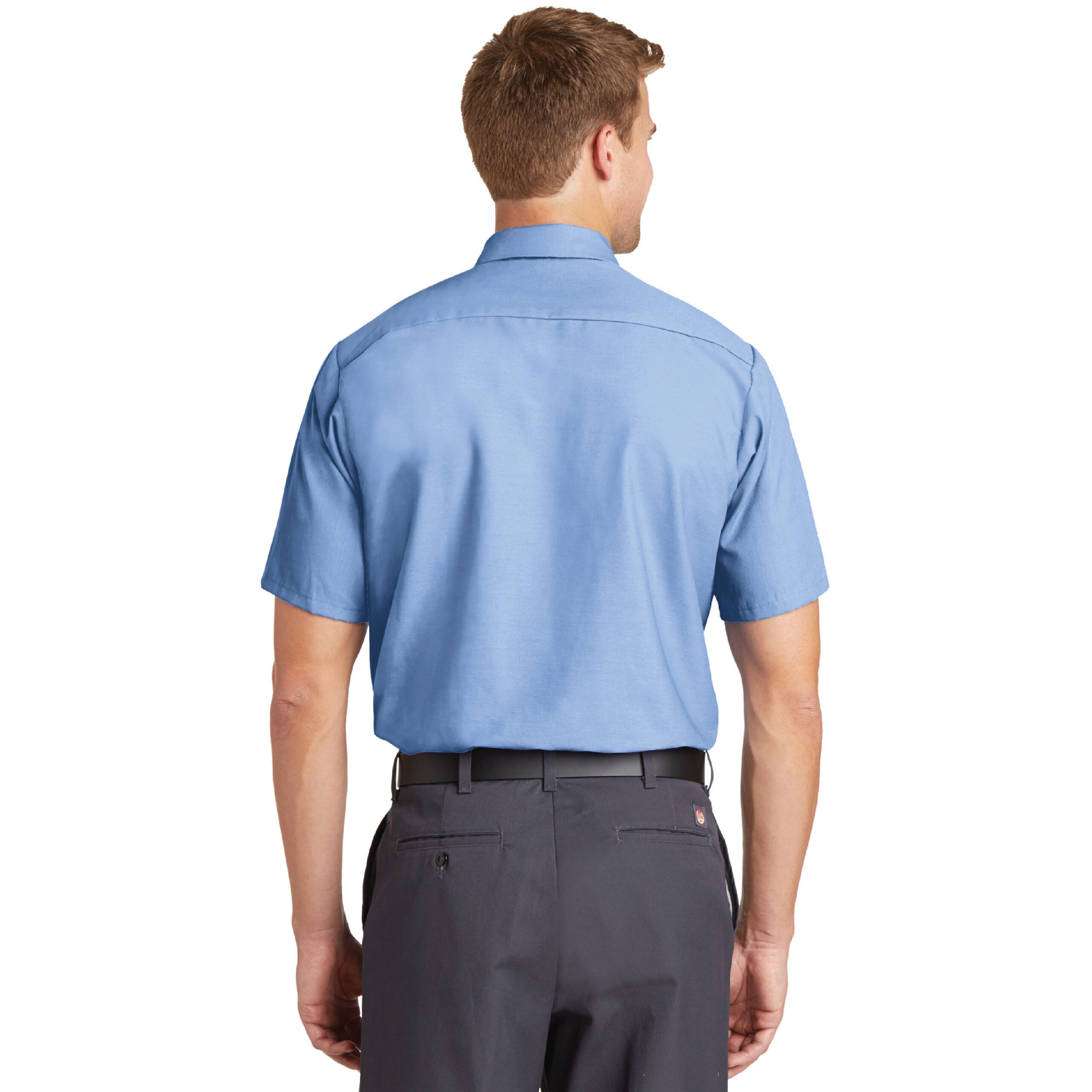 Red Kap® Short Sleeve Industrial Work Shirt #SP24 Light Blue Back