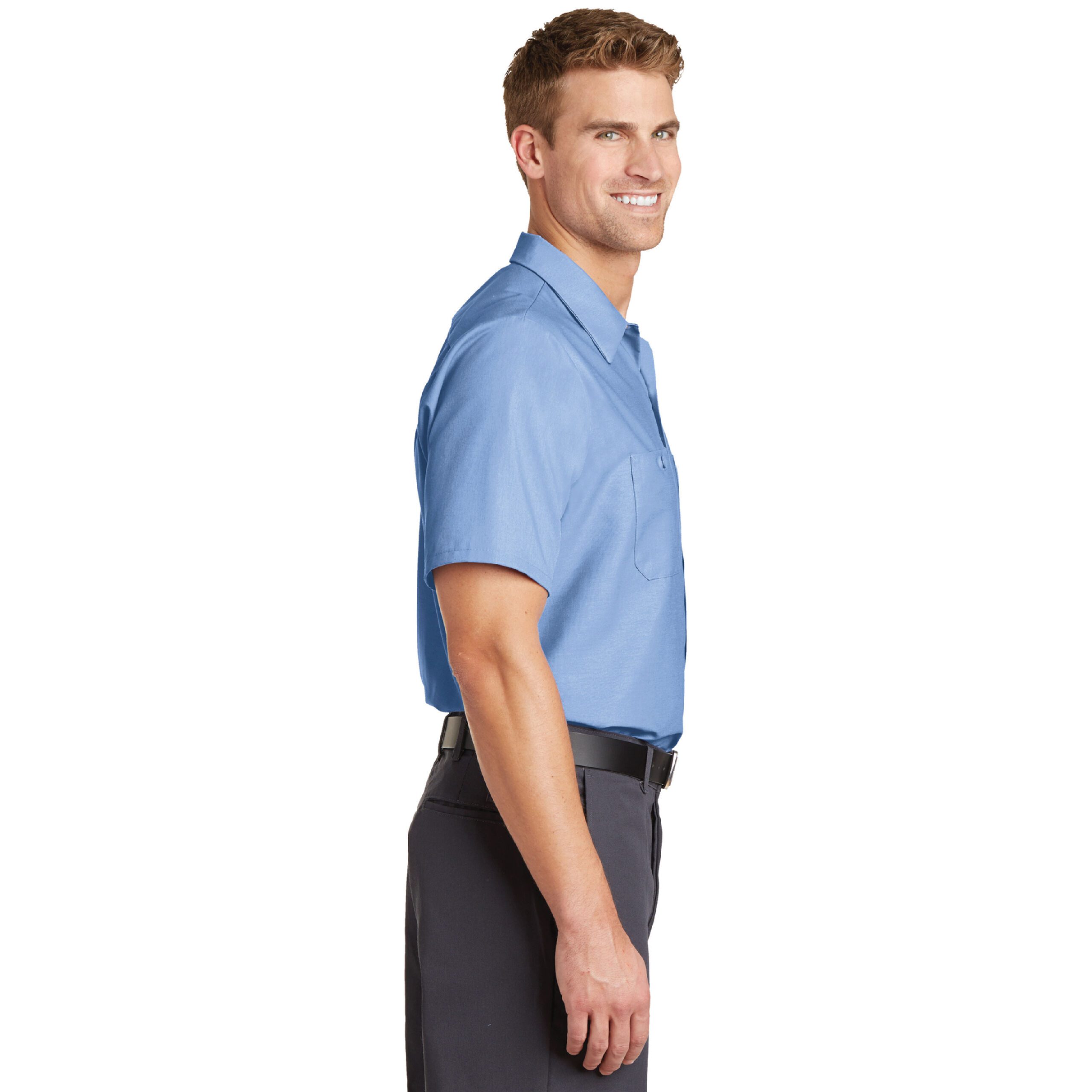 Red Kap® Short Sleeve Industrial Work Shirt #SP24 Light Blue Side