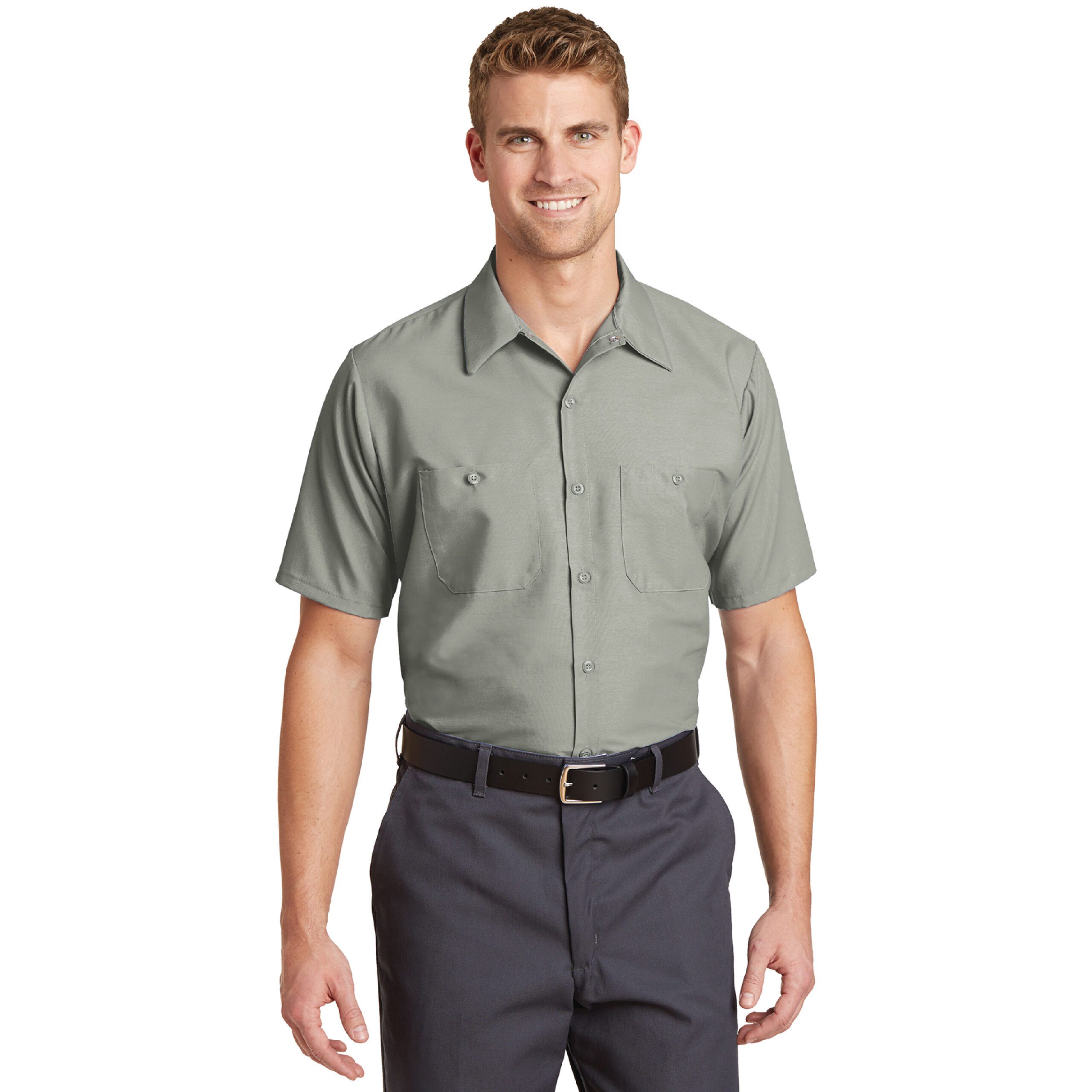 Red Kap® Short Sleeve Industrial Work Shirt #SP24 Light Grey