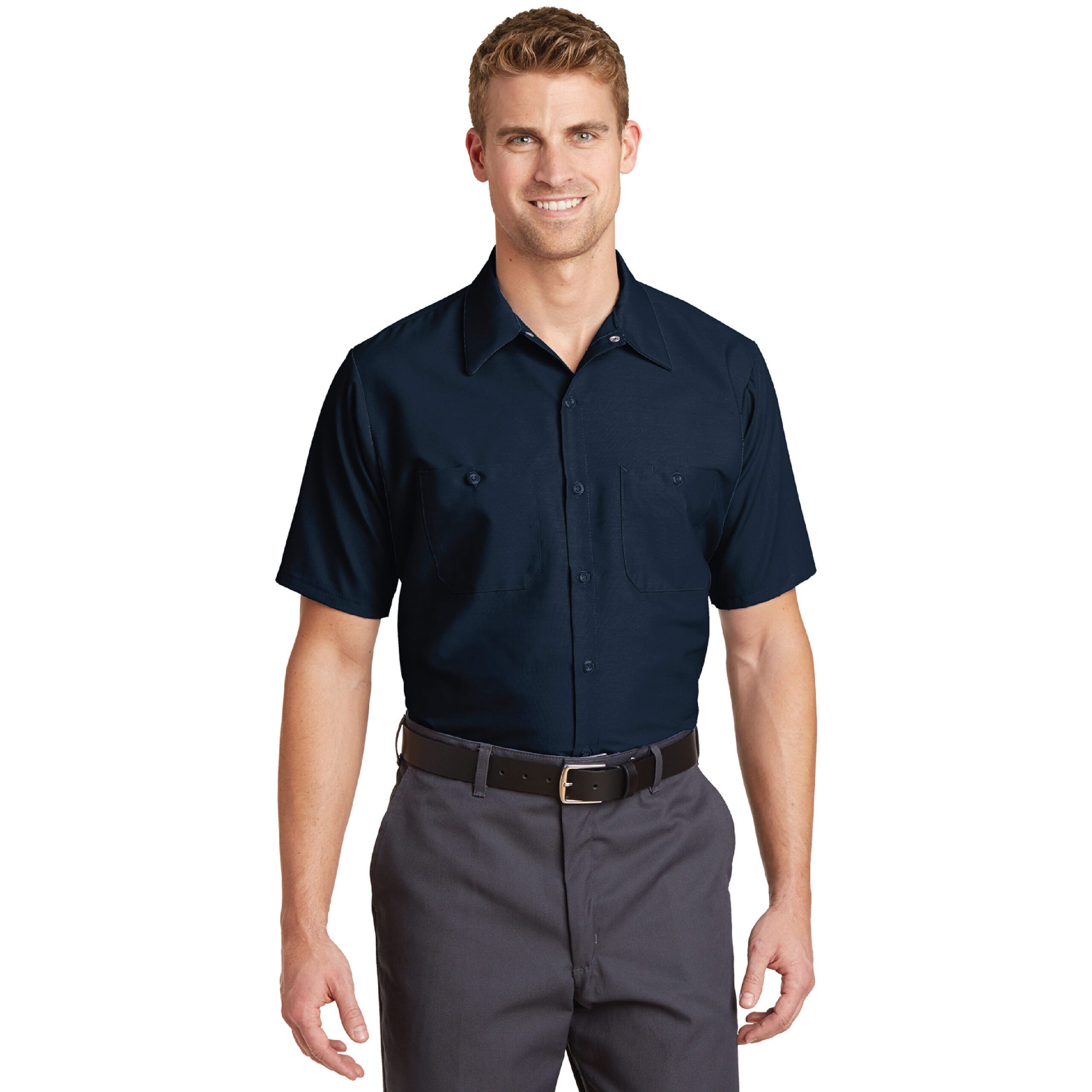 Red Kap® Short Sleeve Industrial Work Shirt #SP24 Navy