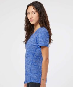 Adidas Women's Mèlange Tech V-Neck T-Shirt #A373 Collegiate Royal Melange Side