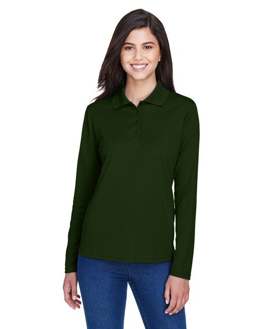 Core 365 Ladies' Pinnacle Performance Long-Sleeve Piqué Polo #78192 Forest Green