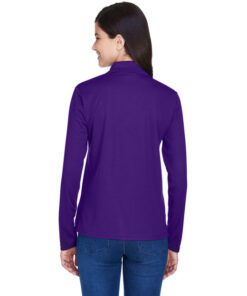 Core 365 Ladies' Pinnacle Performance Long-Sleeve Piqué Polo #78192 Purple Back