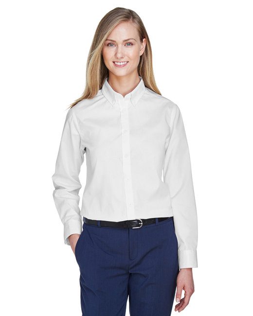 Core 365 Ladies' Operate Long-Sleeve Twill Shirt #78193 White