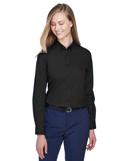 Core 365 Ladies' Operate Long-Sleeve Twill Shirt #78193 Black
