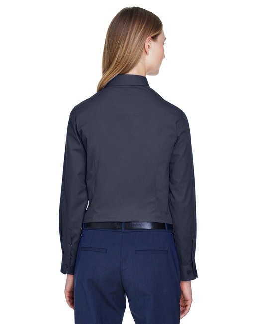 Core 365 Ladies' Operate Long-Sleeve Twill Shirt #78193 Carbon Back