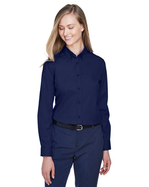 Core 365 Ladies' Operate Long-Sleeve Twill Shirt #78193 Navy