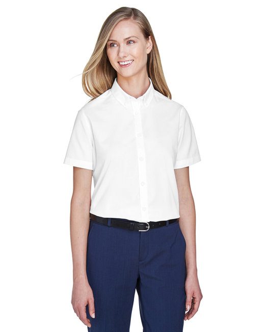 Core 365 Ladies' Optimum Short-Sleeve Twill Shirt #78194 Front