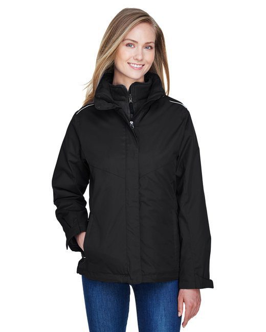 Core 365 Ladies' Region 3-in-1 Jacket with Fleece Liner #78205 Black