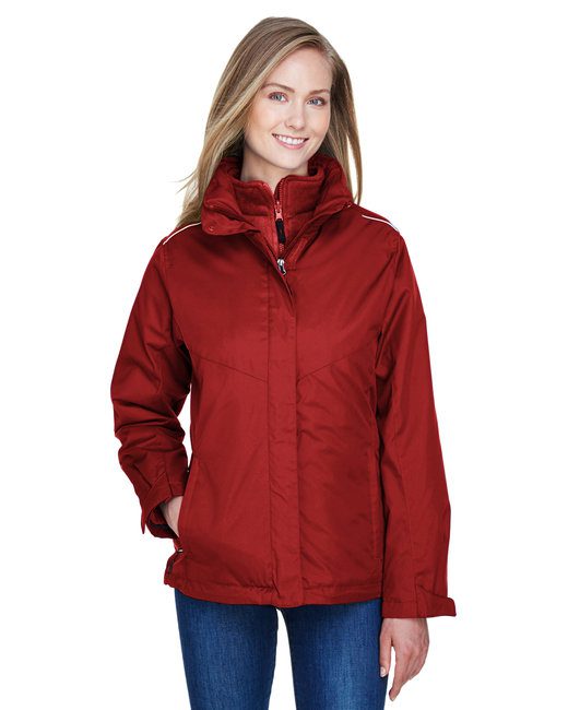 Core 365 Ladies' Region 3-in-1 Jacket with Fleece Liner #78205 Red