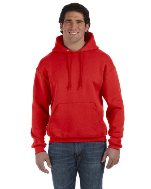 Fruit of the Loom Adult Supercotton™ Pullover Hooded Sweatshirt #82130 Red Front